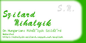 szilard mihalyik business card